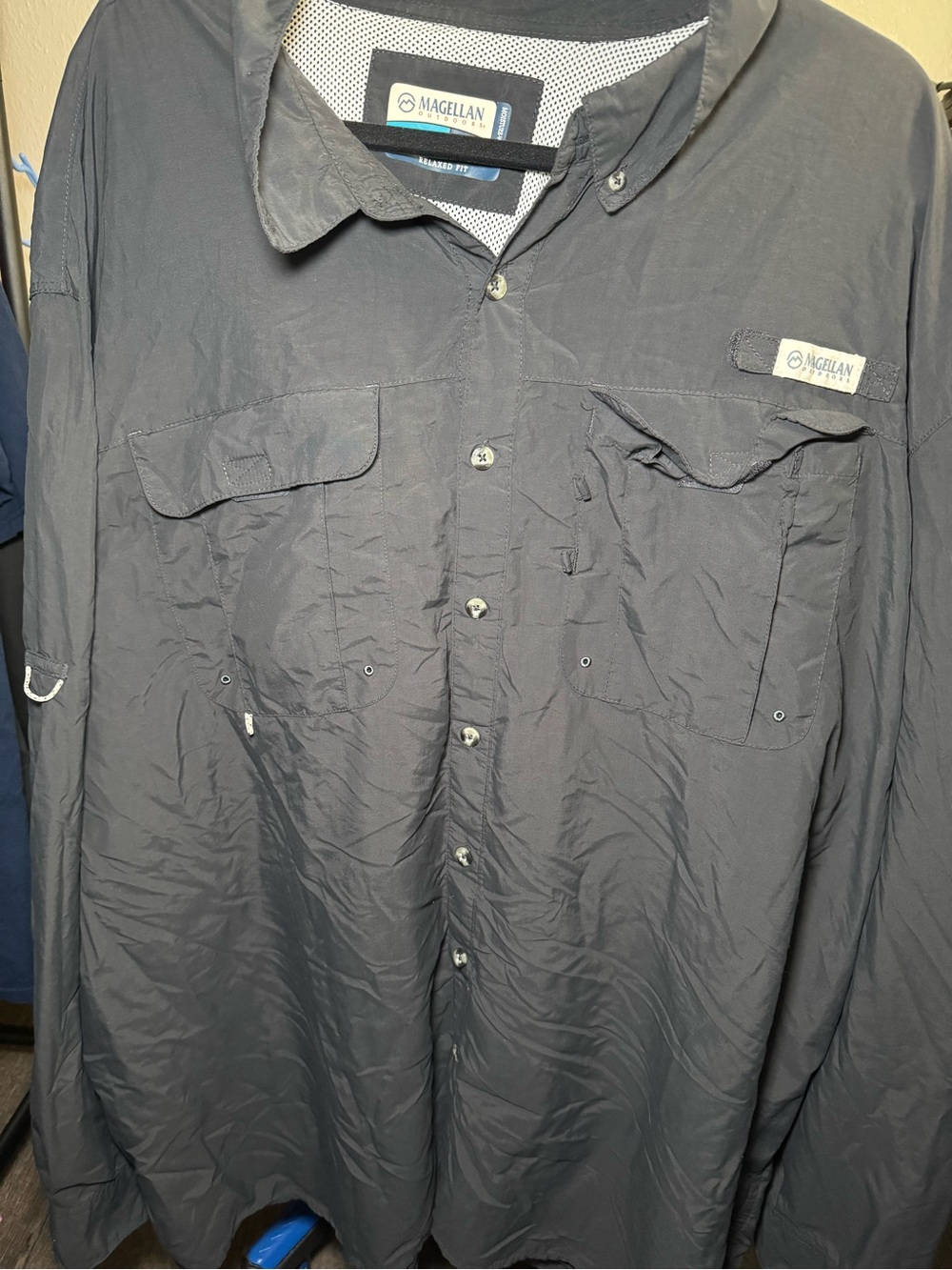 Magellan Outdoors Men’s Long Sleeve Performance Shirt - Black